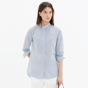Madewell Collarless Bib Shirt in Stripe